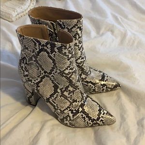 Snake skin booties